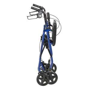 Drive Medical 4 Wheel Rollator Blue Adjustable Height Aluminum Frame