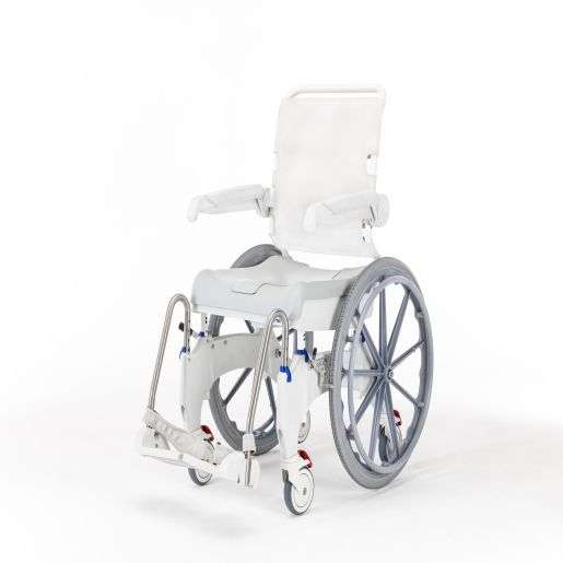 Invacare Aquatec Ocean Ergo XL Self Propel Shower Commode with Collection Pan, Lid, and Pan Support Guide Rail