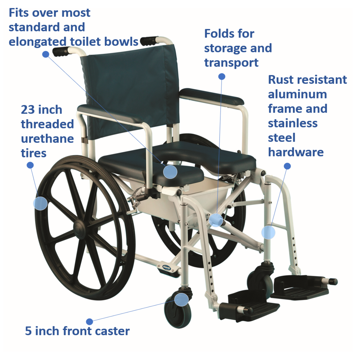 Invacare Mariner Rehab Shower Chair – 18″ Seat