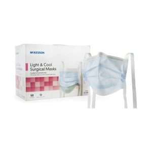 McKesson Surgical Mask Pleated Tie Closure