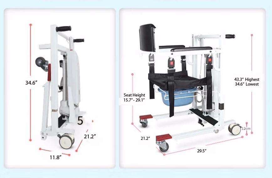 Dimensions of Electric Patient Transfer Lift Chair