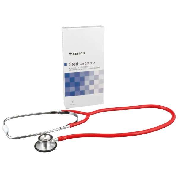 McKesson Classic Stethoscope, Double-Sided Chestpiece – Red