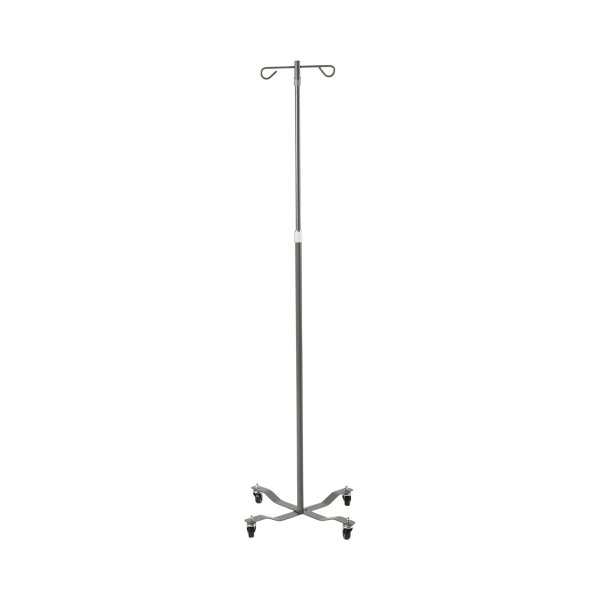 Drive Medical IV Stand Floor Stand McKesson 2-Hook 4-Leg, Rubber Wheels