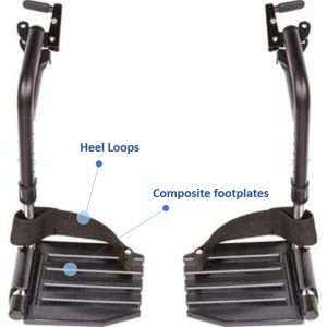 Invacare Swing-Away Footrests, Aluminum Footplates with Heel Loops