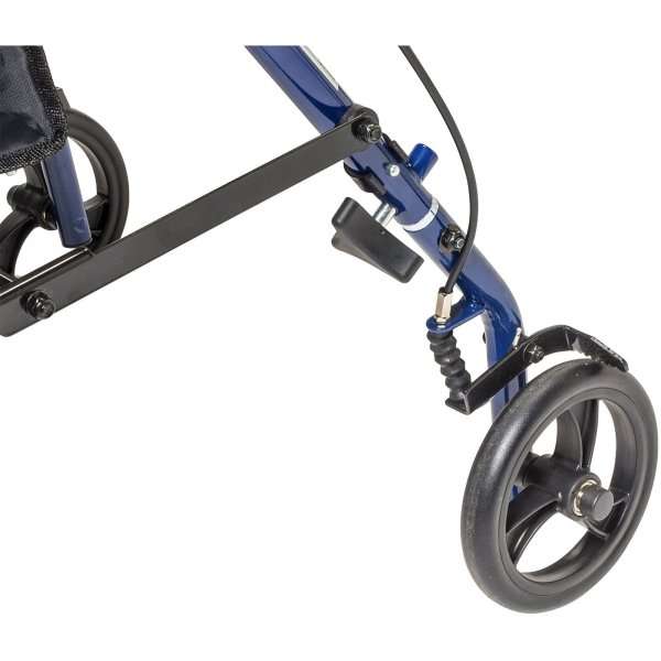 Drive Medical 4 Wheel Rollator Blue Adjustable Height / Folding Steel Frame