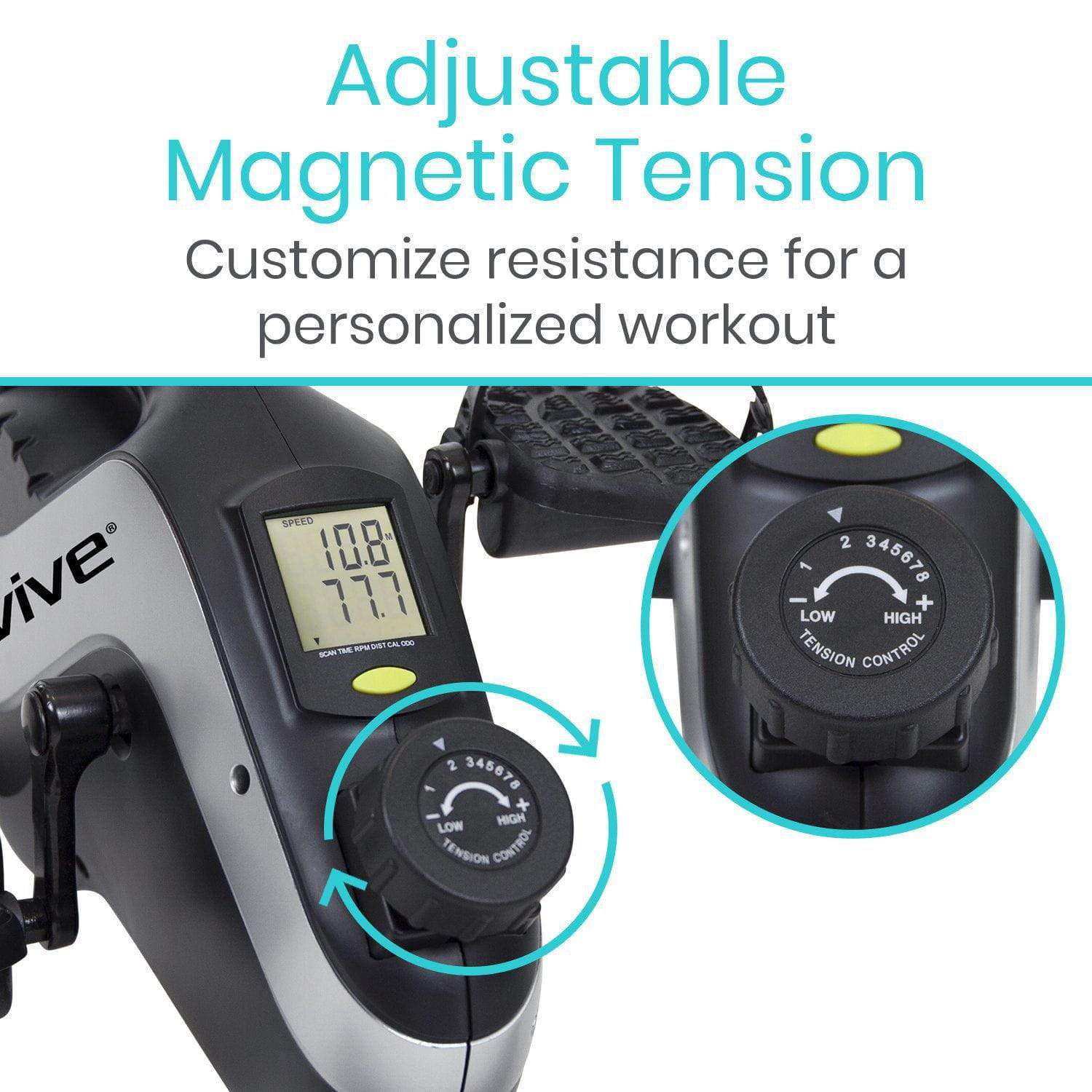 Vive Health Magnetic Pedal Exerciser Compatible with Smart Devices