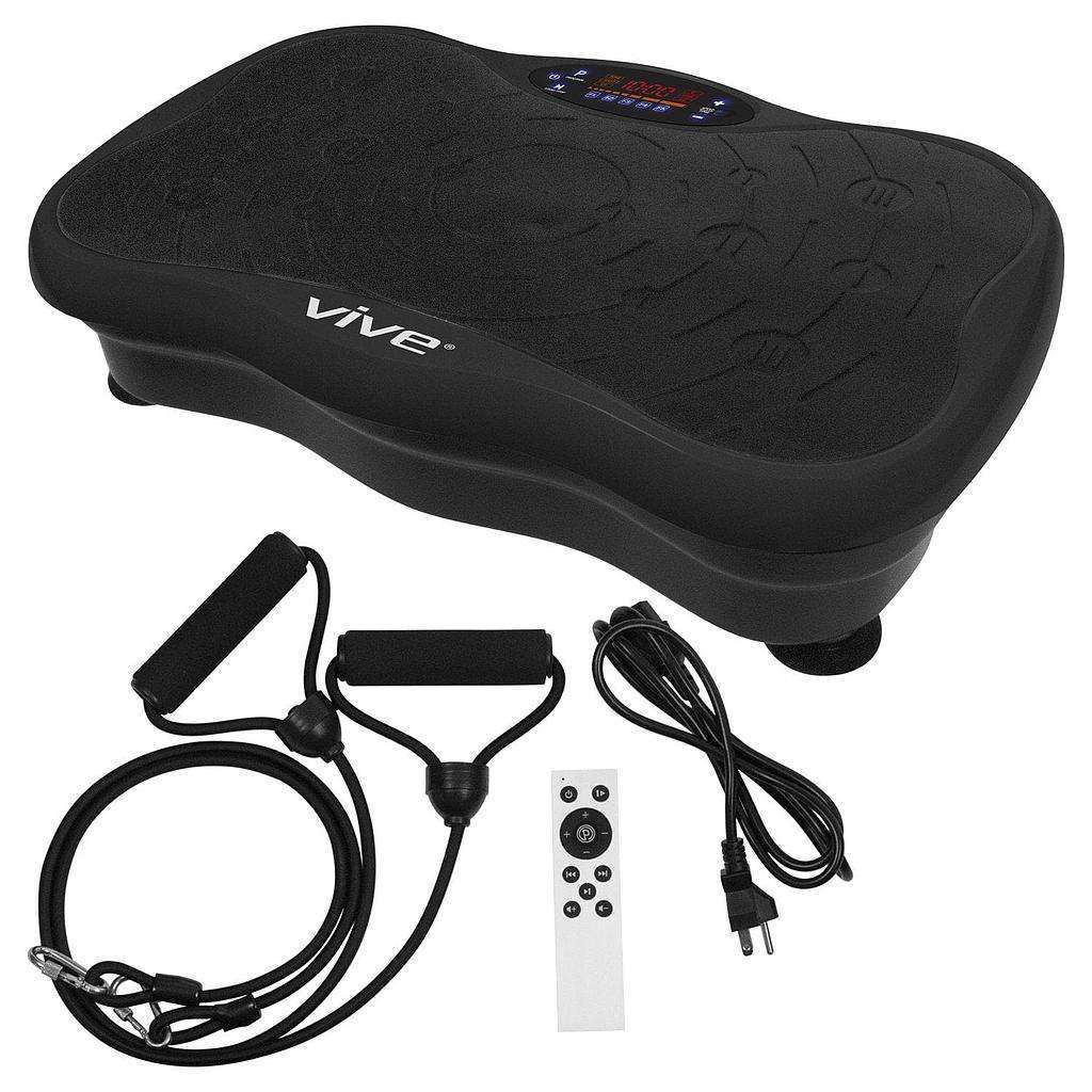 Vive vibration platform - Adjustable full-body vibration platform with non-slip surface and resistance bands