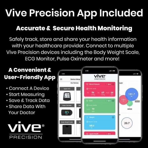 Vive Health Digital Heart Rate Scale Compatible with Smart Devices