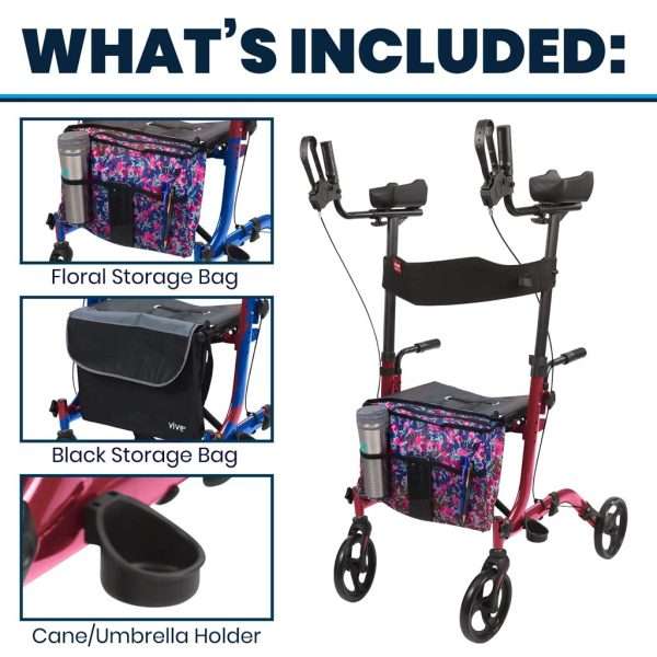 Vive Health Upright Walker Floral Bundle