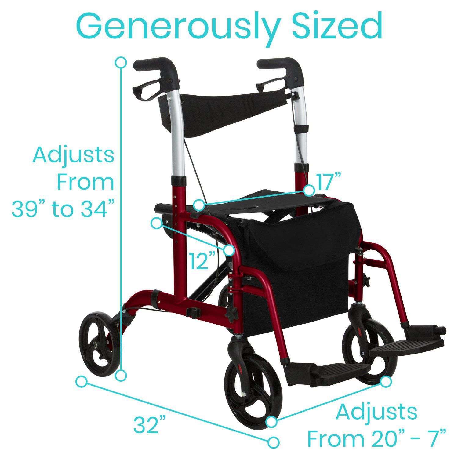 Vive Health Wheelchair Rollator