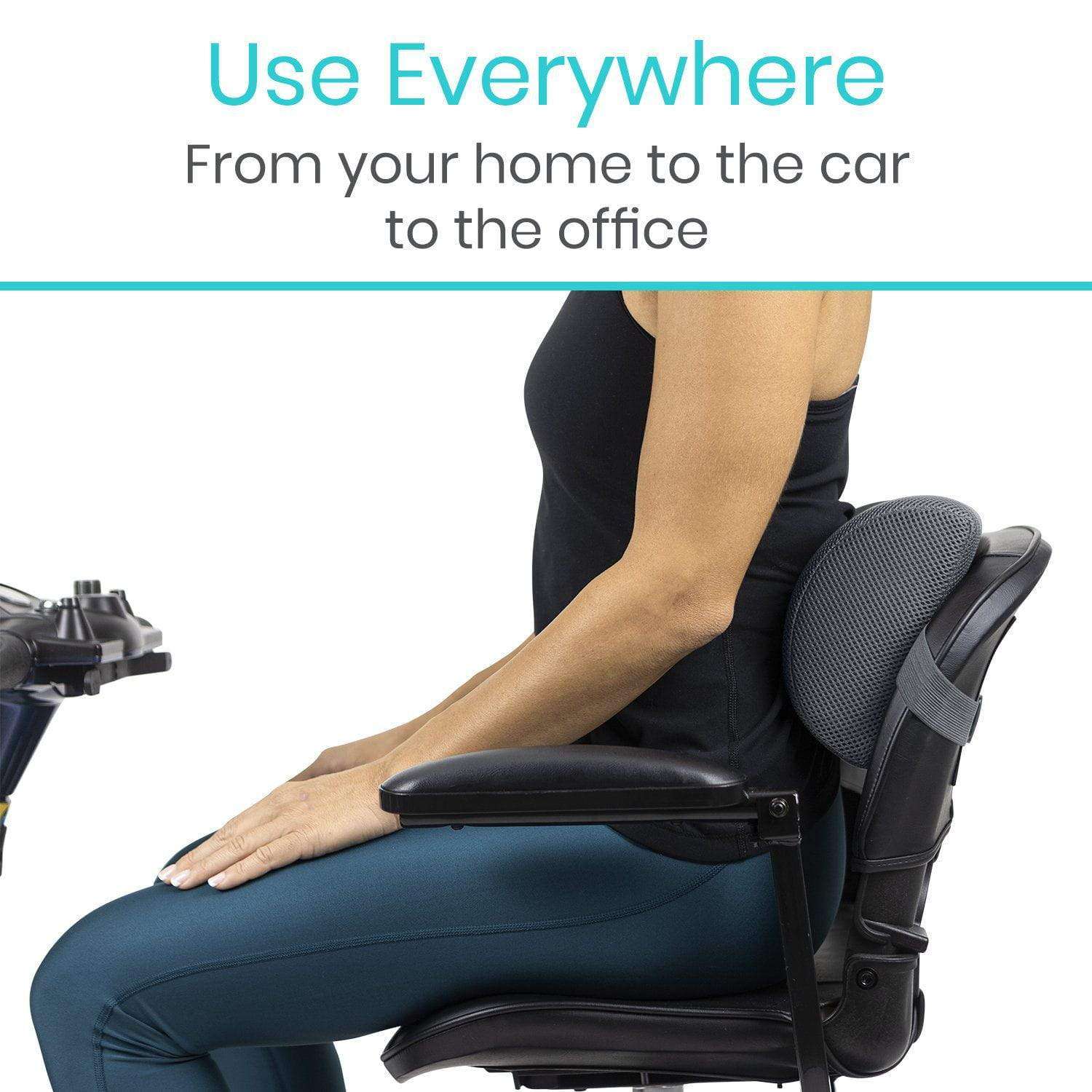 Vive Lumbar Support Pillow Cushion - Back, Car, & Office Chair