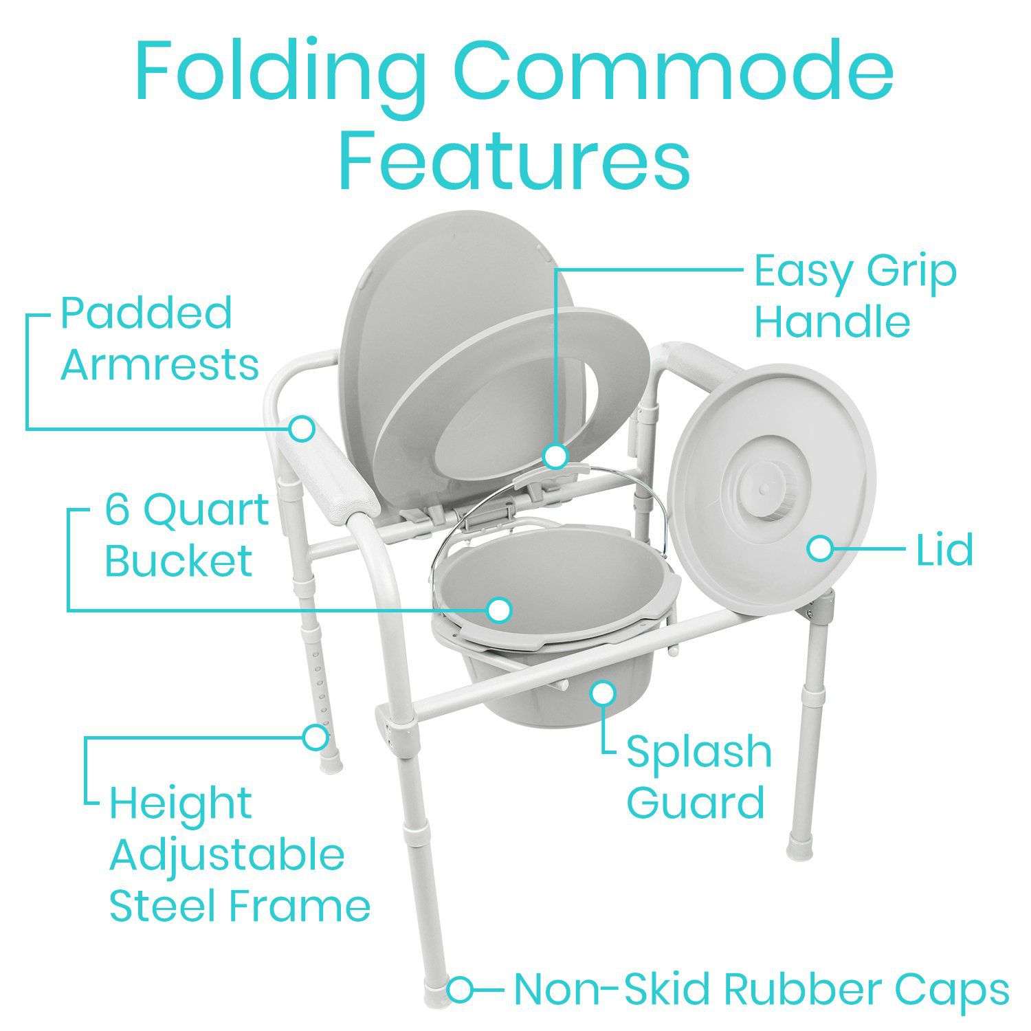 Vive Health Folding Commode