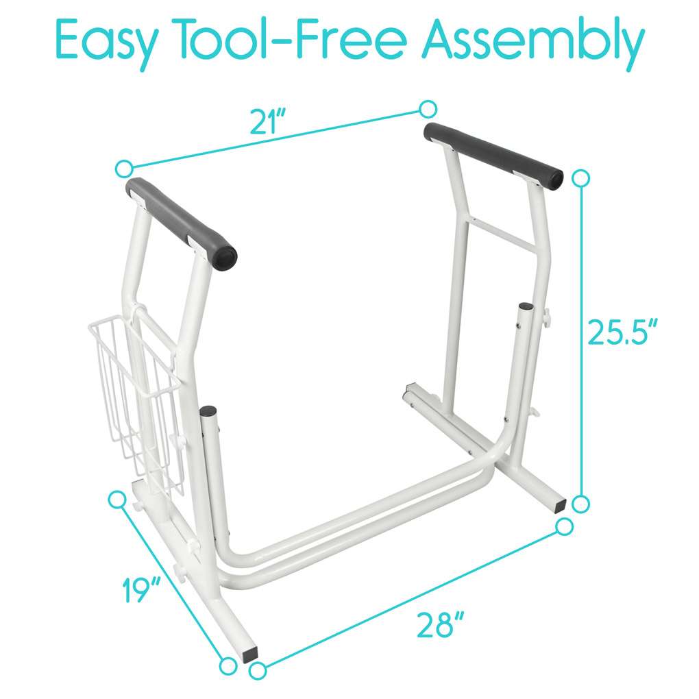 Vive Health Stand Alone Toilet Rail