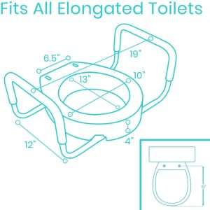 Vive Health Toilet Seat Riser with Arms