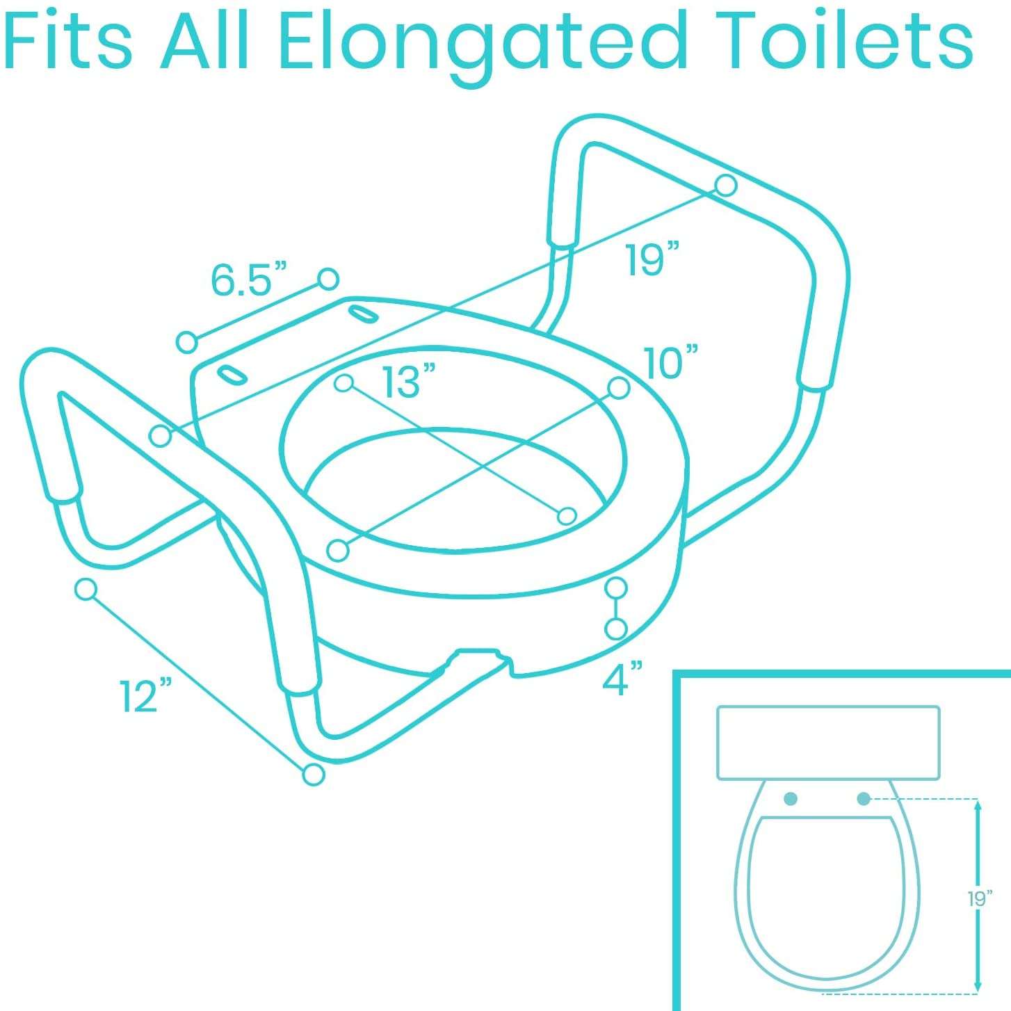 Vive Toilet Seat Riser with Handles