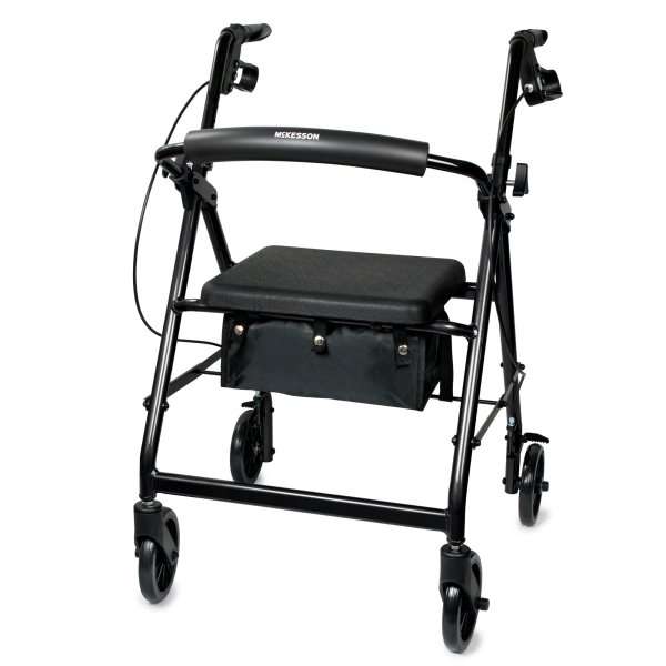 McKesson 4 Wheel Rollator Folding Aluminum Frame