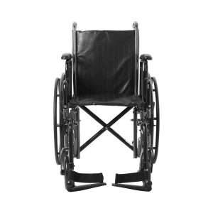 McKesson Wheelchair Dual Axle Desk Length Arm Swing-Away Footrest Black Upholstery