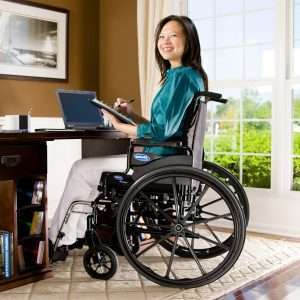 Invacare 9000 XT Wheelchair, Fixed Height Desk Length Space Saver Arm