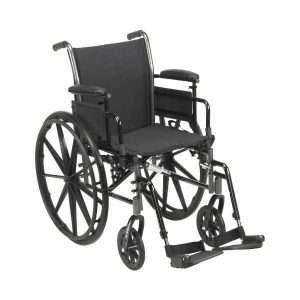 McKesson CRUISER III Lightweight Wheelchair Dual Axle Desk Length Arm Black Upholstery Adult 300 lbs. Weight Capacity