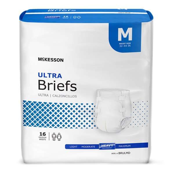 McKesson Unisex Adult Incontinence Brief Ultra Medium Disposable Heavy Absorbency