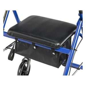 Drive Medical 4 Wheel Rollator Blue Adjustable Height Aluminum Frame