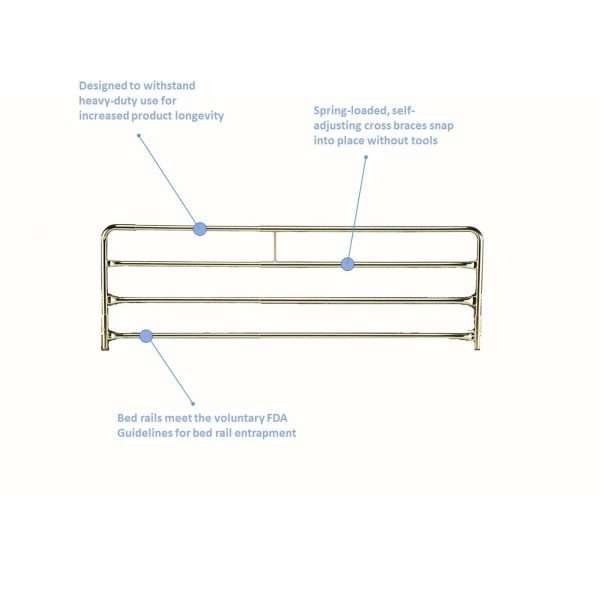 Invacare Chrome-Plated Full-Length Bed Rail