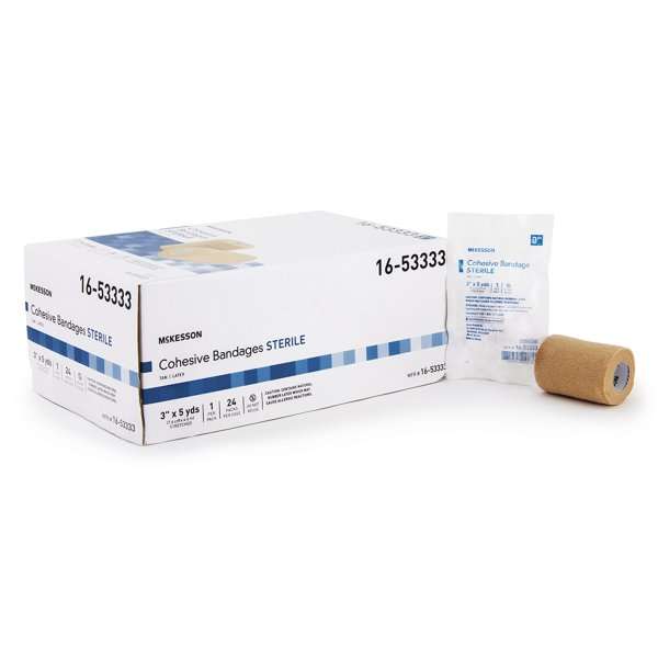 McKesson Cohesive Bandage 3 Inch X 5 Yard Standard Compression Self-adherent Closure Tan Sterile