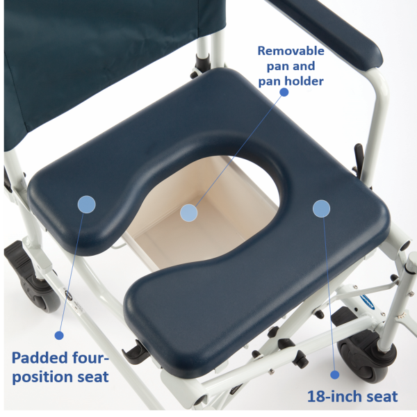 Invacare Mariner Rehab Shower Chair – 5″ Casters