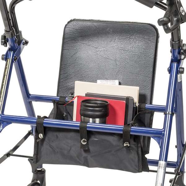 Drive Medical 4 Wheel Rollator Blue Adjustable Height / Folding Steel Frame