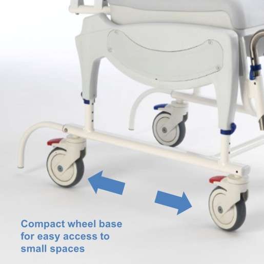 Invacare Aquatec Ocean Ergo VIP Tilt Shower Commode with Collection Pan, Lid, and Pan Support Guide Rail