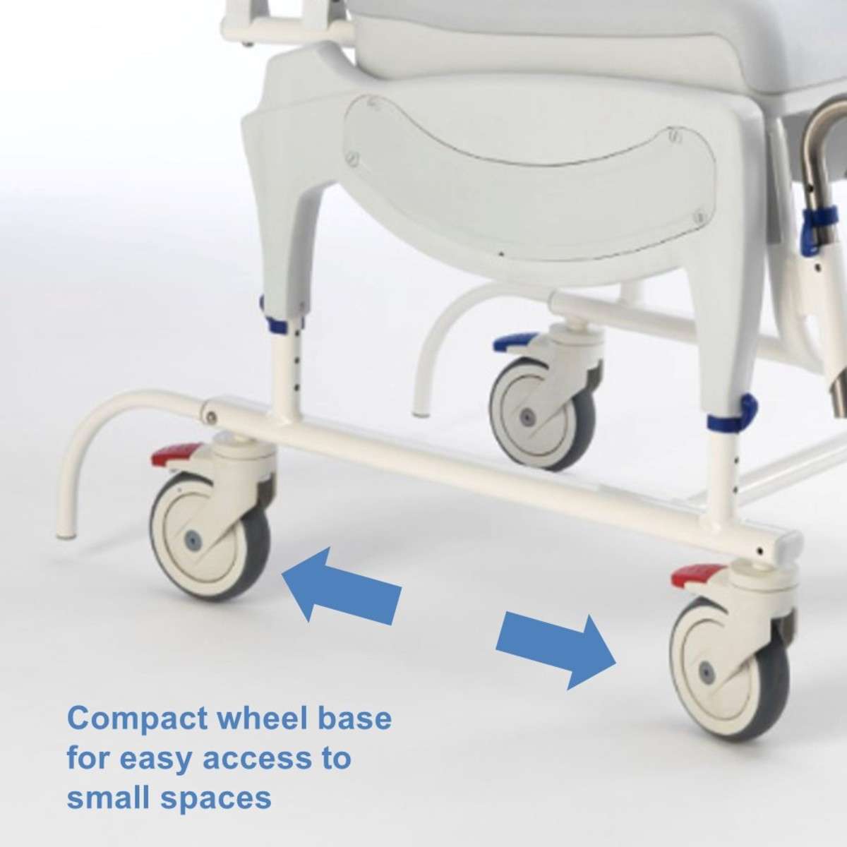 Invacare Aquatec Ocean Ergo Shower Commode with Collection Pan, Lid, and Pan Support Guide Rail