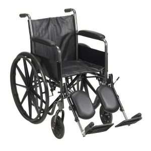 McKesson Dual Axle Wheelchair – 18″ Seat, Elevating Legrest