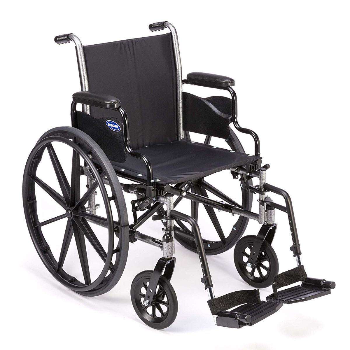 Invacare Swing-Away Footrests, Aluminum Footplates with Heel Loops