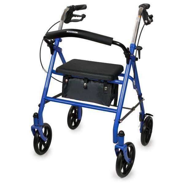 McKesson 4 Wheel Rollator Folding Steel Frame