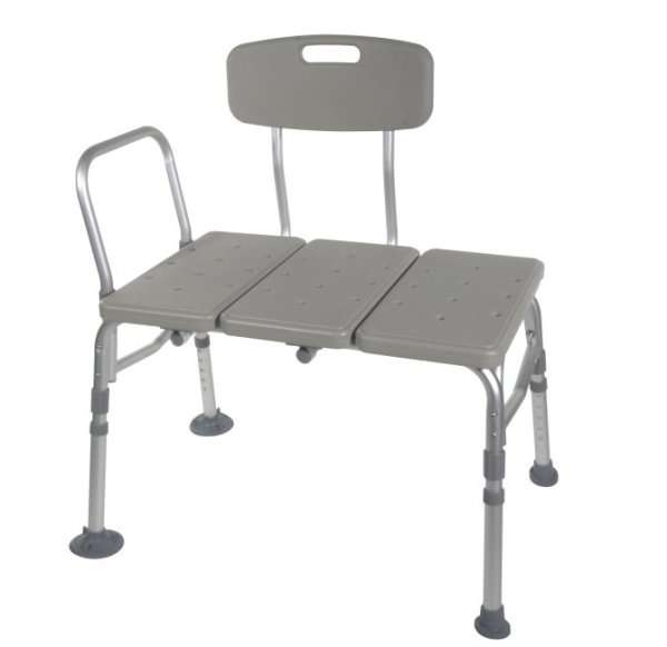 Drive Medical  Knocked Down Bath Transfer Bench Arm Rail 17-1/2 to 21-1/2 Inch Seat Height 400 lbs. Weight Capacity