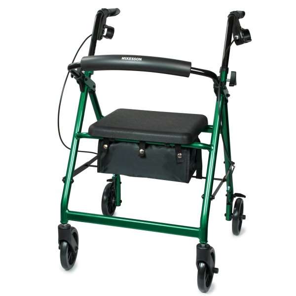 McKesson 4 Wheel Rollator Folding Aluminum Frame