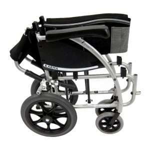 Karman S-Ergo 115 Ergonomic Transport Wheelchair with Wire Break and Swing Away Footrest