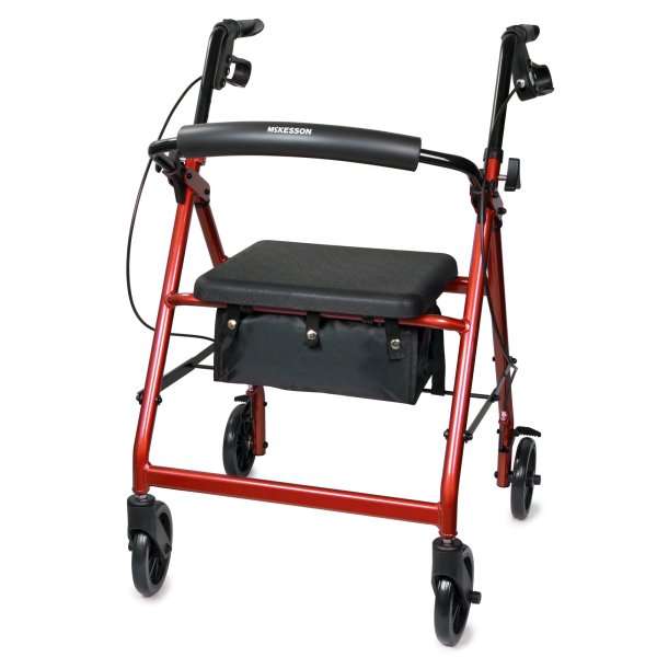 McKesson 4 Wheel Rollator Folding Aluminum Frame