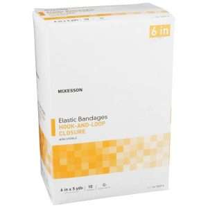 McKesson Elastic Bandage 6 Inch X 5 Yard Standard Compression Hook and Loop Closure Tan NonSterile