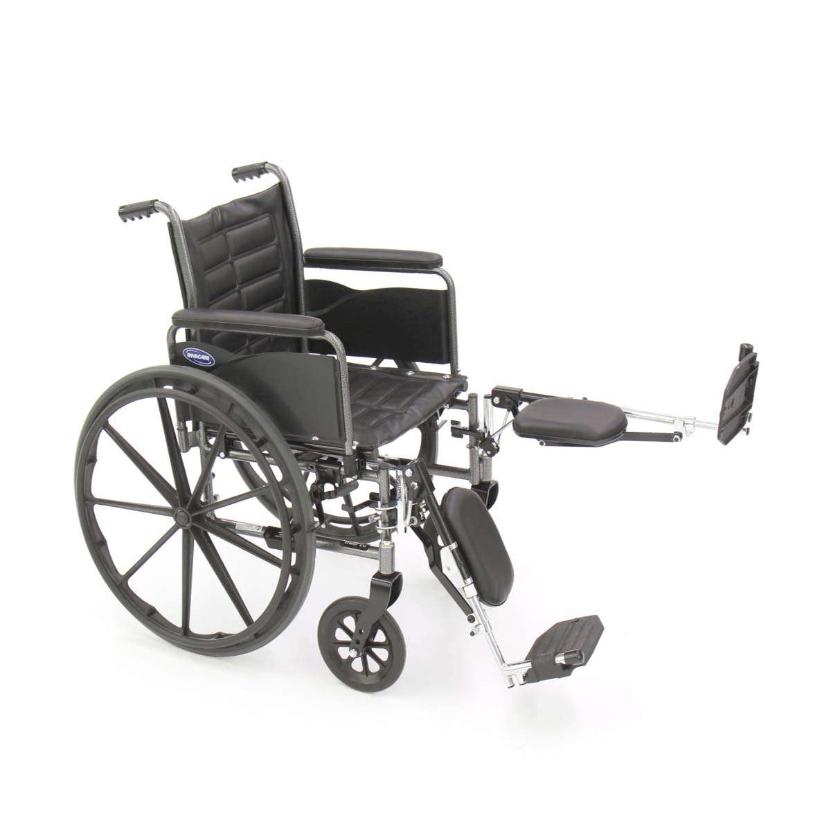 Invacare Swing-Away Elevating Legrests, Aluminum Footplates, and Padded Calf Pads