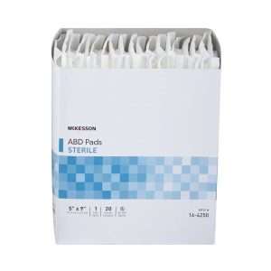 McKesson Abdominal Pad Nonwoven Cellulose 5 X 9 Inch Rectangle Sterile