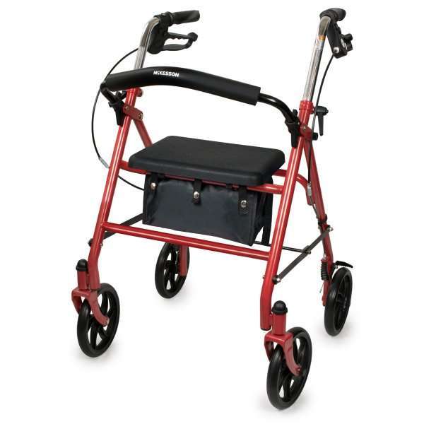 McKesson 4 Wheel Rollator Folding Steel Frame