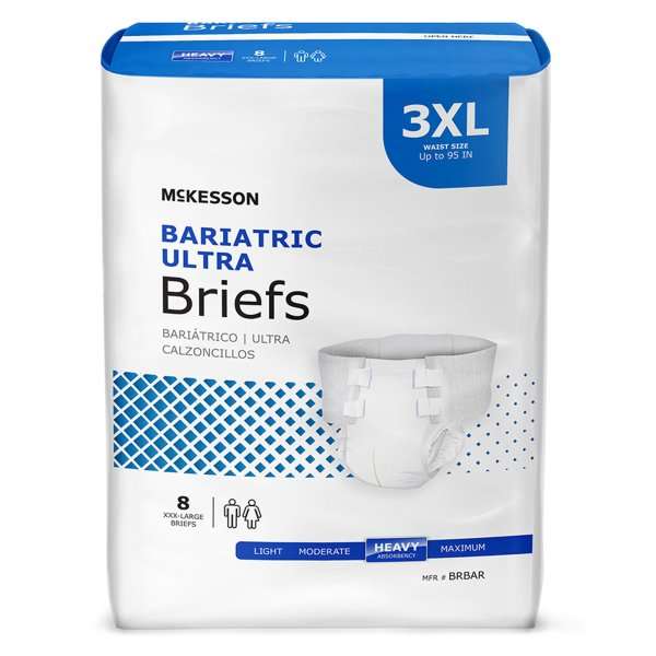 McKesson Unisex Adult Incontinence Brief Ultra Plus Bariatric 3X-Large Disposable Heavy Absorbency