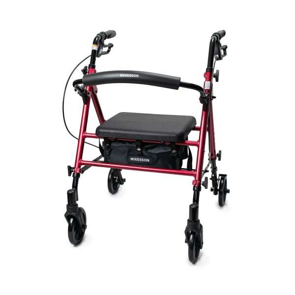 McKesson 4 Wheel Rollator Adjustable Height Aluminum Frame