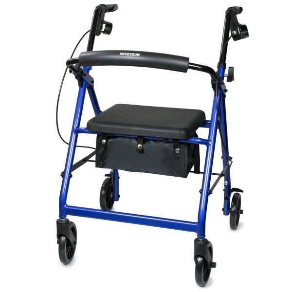 McKesson 4 Wheel Rollator Folding Aluminum Frame