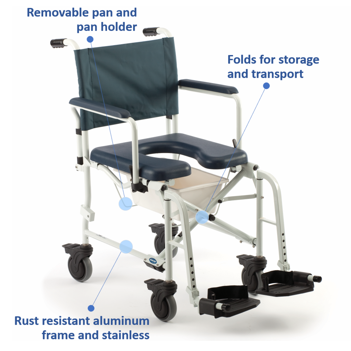 Invacare Mariner Rehab Shower Chair – 5″ Casters