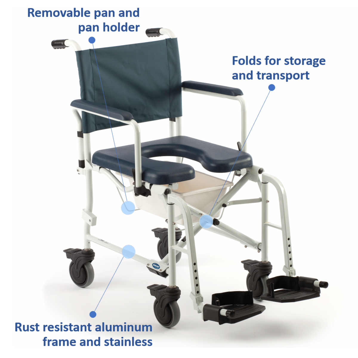 Invacare Mariner Rehab Shower Chair – 5″ Casters