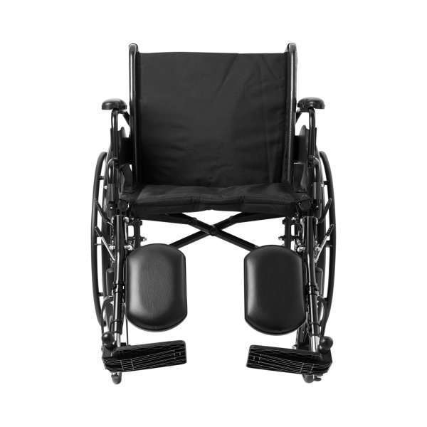 McKesson Dual Axle Lightweight Wheelchair Desk Length Arm Flip Back / Removable Padded Arm Style Swing-Away Elevating Legrest – 20 Inch Seat