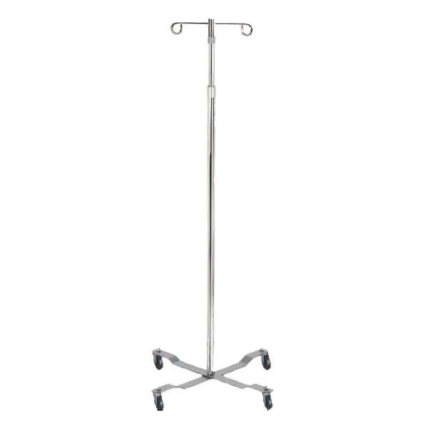 Drive Medical IV Stand Floor Stand McKesson 2-Hook 4-Leg, Rubber Wheels