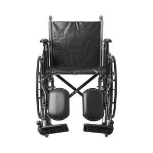 McKesson Wheelchair Dual Axle Desk Length Arm Swing-Away Elevating Legrest Black Upholstery Adult